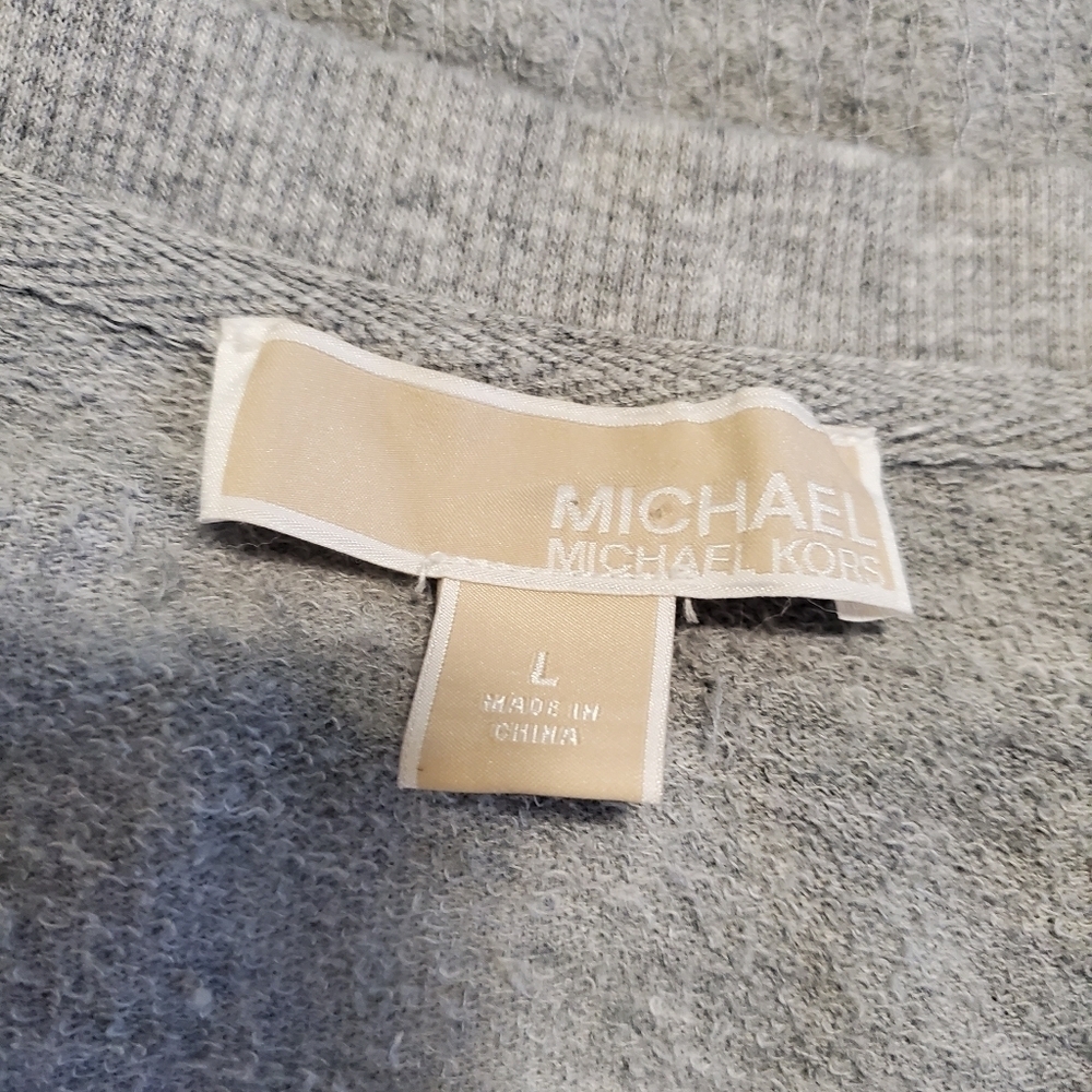 Michael Michael Kors Grey Knit with Floral Sequin Top Size Large, shimmer - Picture 8 of 10